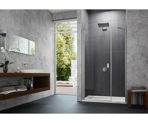 Porte battante HÜPPE Design pure x 4 angles avec partie secondaire en niche, largeur:100cm hauteur:200cm charnières à gauche et à droite, 8P7207087375, 8P7207087375, Cabine doccia: Profilo colore arge