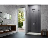 Porte battante HÜPPE Design pure x 4 angles avec partie secondaire en niche, largeur:120cm hauteur:200cm charnières à gauche et à droite, 8P7209092381, 8P7209092381, Cabine doccia: Profilo colore crom