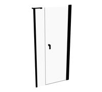 Porte battante HÜPPE Design pure x 4 angles avec partie secondaire en niche, largeur:90cm hauteur:190cm charnières à gauche et à droite, 8P7201123322, 8P7201123322, Cabine doccia: Profilo colore Nero 