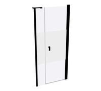 Porte battante HÜPPE Design pure x 4 angles avec partie secondaire en niche, largeur:90cm hauteur:200cm charnières à gauche et à droite, 8P7206123375, 8P7206123375, Cabine doccia: Profilo colore Nero 