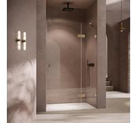 Porte battante SolvaPro sans cadre, avec segment fixe, 4 coins, fixation à droite, largeur 700-1200mm, hauteur 1200-2000mm, sur mesure, 7R058055F315, 7R058055F315, Cabine doccia: Profilfarbe nero crom