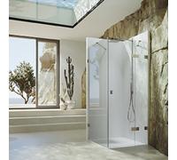 Porte battante SolvaPro sans cadre, segment fixe et paroi latérale, fixation à droite, largeur porte 1201-1500mm, hauteur 1200-2000mm, largeur paroi latérale 1201-1800mm, sur mesure, 7R1085123315, 7R1