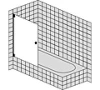 Porte battante SPRINZ Omega Plus sur mesure pour baignoire, dimensions jusqu'à : 800x1500mm, O41.1CHM, O41.1CHM, Cabine doccia: Parti di montaggio: Cromo, tipo di vetro: cristallo chiaro con SpriClean