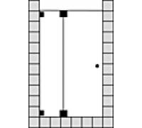 Porte battante SPRINZ Omega sur mesure ou porte avec panneau latéral aligné pour niche, dimensions jusqu'à : 1400x2000mm, O21.2CHM, O21.2CHM, Cabine doccia: Parti di montaggio: Cromo, tipo di vetro: c
