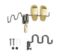 Porte Chaussures Mural Drenante, Rangement Chaussure Mural, Shoe Rack per Asciugare e Conservare Calzature, Range Chaussures Mural Appendibile e Pieghevole a Parete per 2 Paia di Scarpe 180° Girevole