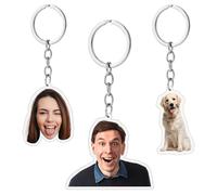 Porte Clé Photo Personnalisé - Porte-Clés Personnalisé Double Face - Design basé sur les Personnes/Animaux sur la Photo - Porte-Clés Cadeaux Pour Hommes, Femmes Et Membres De La Famille - 5x5cm