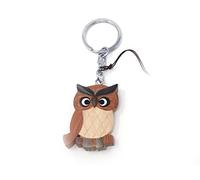 Porte-clés en forme de chouette en bois