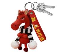 Porte clés in peluche doux pendentif cheval mini jouet décoratif charmant breloque sac léger et facile à transporter Adorable accessoire pratique | cadeau mignon pour hommes femmes adolescents, Rosso