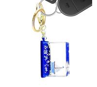 Porte-Clés Sable Mouvant Liquide - Bateau Acrylique | Accessoire Relaxant Flottant | Portes-Cleés pour Adultes, Femmes, Idéal Sac à Dos, à Main, Cadeau Amusant et Déco Quotidienne