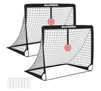 Porte da Calcio per Giardino, Porte da Calcio per Bambini 120x90cm, Porticine da Calcio con Aste In Fibra di Vetro e Reti di Alta Qualità, Bullseye e Borsa per Giardino e Gioco per Interni (Nero)