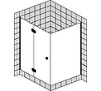 Porte de douche d'angle à cadre partiel SPRINZ Fortuna avec paroi latérale fixe, à charnières à gauche, 900x900x2000mm, FA11L902003301SM, FA11L902003301SM, Cabine doccia: Parti di montaggio: Cromo, ti