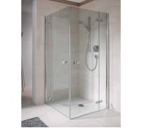 Porte de douche d'angle à charnières en corail avec panneau fixe - demi-pièce S500Plus EFFS L 100, 970-985x2000mm, VF08310020DP1, VF08310020DP1, Cabine doccia: Inquadrare: Argento lucido, Vetro: ESG G