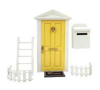 Porte delle fate in miniatura - Kit da giardino casa delle bambole, decorazione esterna, accessori in legno incantato con dettagli fatti a mano e finitura rustica | Paese delle fiabe, terrazza