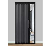 Porte divisorie a fisarmonica, telaio nero con pannello in alluminio grigio per camera da letto, cucina o armadio, dimensioni extra grandi, elegante soluzione di separazione dello spazio