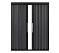Porte divisorie a fisarmonica, telaio nero con pannello in alluminio grigio, perfette per camera da letto, cucina o armadio, grandi dimensioni per una maggiore privacy e gestione dello spazio
