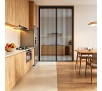 Porte Esterne con Zanzariera 79 x 250 cm Anti Zanzare Insetti, Chiusura Automatica Fly Screens for Doors con Calamita per Porte Finestre Scorrevole, Nero