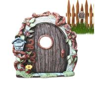 Porte fatate per alberi da esterno, porta da giardino fatato,Porta in miniatura creativa per il giardino delle fate in legno - Decorazioni per ceppi d'albero, decorazione per porta mini elfo, decorazi