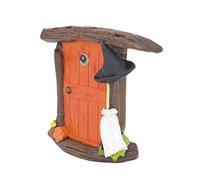 Porte fatate per alberi esterni,porte da giardino fatata,Statua in resina di porte fate di alberi esterni con gancio - Decorazione per porta fatata della ragazza di Natale in resina, per