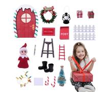 Porte fate elfo di Natale - 5,9 x 3,8 pollici kit di porte in miniatura, ornamento di ingresso creativo, scena decorativa per bambini | Decorazione per le vacanze Display soggiorno, de