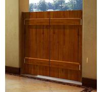 Porte in legno massello a doppia battente per bar, cucina e portico, divisorio con cerniera per ingresso (51 x 39 cm), chiusura automatica a 180°, colore: caffè