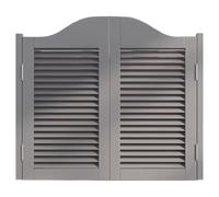 Porte in legno massello con feritoia per bar, cucina, corridoio, porta basculante a 180°, con cerniere a chiusura automatica, per bar, cucina, corridoio, colore grigio, larghezza 140 x altezza 99 cm