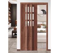 Porte interne a soffietto Porta A Soffietto Interna, Porta A Soffietto In PVC E Acrilico, Porta Scorrevole Pieghevole Per Bagno/cucina/soggiorno/camera Da Letto(Brown,44x80in(111x203cm))