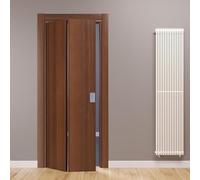 Porte Italiane, Porta Pieghevole a Libro Fluid Motion 180° in Laminato, Telaio in Legno e Coprifili Waterproof, con Serratura Magnetica, 60x210 cm con Apertura SX, Noce Nazionale