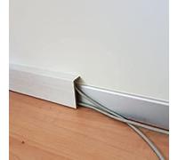Porte Italiane, Zoccolino Battiscopa Passacavi in HDF, Resistente all'Acqua, Ideale per Coprire Battiscopa Esistenti, Prezzo/Quantità al Metro Lineare, Misura 3,3x9 cm, Colore Palissandro Tortora