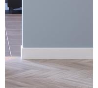 Porte Italiane, Zoccolino Battiscopa Passacavi in HDF, Resistente all'Acqua, Ideale per Pavimenti in Laminato, Ceramica e Resina, Prezzo/Quantità al Metro Lineare, Misura 12x90 mm, Bianco