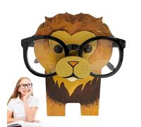 Porte-lunettes D'animaux En Bois - Rack Di Supports De Lunettes Faits À La Main, Base D'affichage Di Verres Lion Vache Amusante | Statue De L'organisateur Sculpté Pour La Table De Nuit, Cadeau D