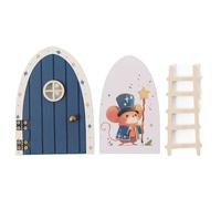 Porte magiche delle fiabe - legno | Porta dentata apribile con topo elfo e | Decorazione da parete per giochi fantasiosi, decorazione della stanza e storia fantasy fatta a mano per bambini