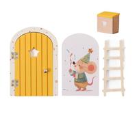 Porte magiche in legno, porta dei denti apribile con topo e , decorazione da parete in miniatura per gioco immaginativo per bambini e storie fantastiche