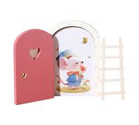 Porte magiche in legno, porta dei denti apribile con topo e scala, decorazione da parete in miniatura per gioco immaginativo per bambini e storie fantastiche