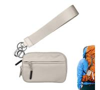 Porte-Monnaie Avec Lanière - Portefeuille Léger, Pochette Zippée | Étui Multifonctionnel À Matière Résistante, Organizzatore Compact Destiné Aux Pièces Cartes Clés Et Accessoires Du Quotidien, beige