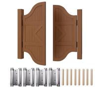 Porte Oscillanti Café Style - Porta A Mezza Vita In Legno Massiccio Con Cerniere In Acciaio, Chiusura Automatica - Ideale Per Scala O Bar(Marrone,W:94 x H:80cm)