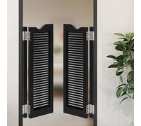 Porte Oscillanti for Caffè, Porte a battente, Louver Porta in Legno, Porta del salone a doppia anta for Casa, Scale, Entrata, Corridoio, Terrazza, con Cernier(Nero,116 * 90cm)