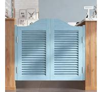 Porte oscillanti interne，Porte del Caffè Porte a Battente in Legno Massello,Porta da Saloon Occidentale,con Cerniere Blu C - W130×H90cm(Anta doppia)