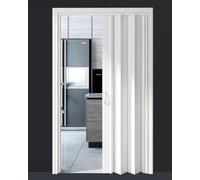 Porte pieghevoli in vinile effetto quercia con sistema di binari in alluminio, soluzione salvaspazio per porte, dispense, armadi e camere da letto
