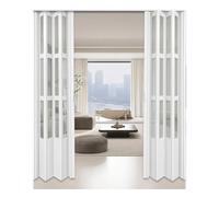 Porte pieghevoli per interni, porte pieghevoli in PVC, inclusi accessori per porte e montaggio, maniglia e chiavistello, per porte di armadi e bagno (larghezza x altezza), 68 x 80 in/173 x 203 cm)