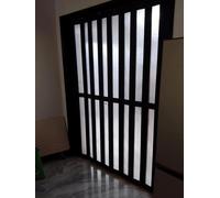 Porte Pieghevoli, Porta Scorrevole a Fisarmonica Trasparente Satinata - Versatile divisorio per Cucina, Soggiorno, Doccia, Porta - Pannelli in Alluminio e Acrilico Resistenti (Nero, 30x80 po