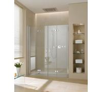 Porte pliante à battants Kermi DIGA 2T4 12020, DI2T412020VPK, DI2T412020VPK, Colorazione: Argento ad alta lucentezza Vetro reale trasparente pulito