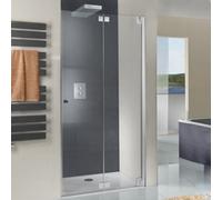 Porte pliante à charnières HSK K2P dans niche, dimensions : 80,0 cm x 200,0 cm, butée à droite, 2108080-R-41-50edelglas, 2108080-R-41-50edelglas, Cabine doccia: Aspetto cromato: ESG trasparente con ve