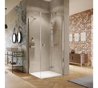 Porte pliante battante HÜPPE Solva, cadre partiel, fixation à droite, largeur 1200mm, hauteur 2000mm, S20606092316, S20606092316, Cabine doccia: Colore del profilo argento lucido Vetro ESG Sand Plus c