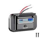 Porte QC3.0 PD3.0 12-24V Caricatore Rapido con Interruttore Pannello di Alimentazione USB un Ricarica Rapida per Moto, Auto, Camion ATV