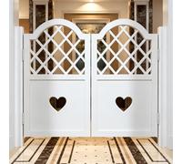 Porte Saloon a Doppio Battente con Griglia Decorativa e Cuore | Divisorio Elegante e Aperto per Casa, Giardino, Patio e Ingresso(white,130-140cm)