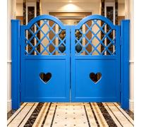 Porte Saloon a Doppio Battente con Griglia Decorativa e Cuore | Divisorio Elegante e Aperto per Casa, Giardino, Patio e Ingresso(blue,150-160cm)