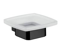 Portasapone Emco loft, modello da parete, vetro cristallo satinato, Colorazione: Nero