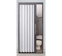 Porte scorrevoli pieghevoli bianche per lavanderia, 111,8 x 203,2 cm, porte salvaspazio per bagno, doccia, patio, chiusura magnetica, elegante divisorio interno e alternative alla porta della cucina