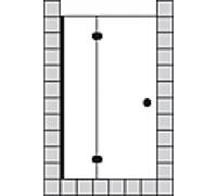 Porte SPRINZ Fortuna partiellement encadrée avec panneau latéral pour niche, charnières à droite, 900x2000mm, FA21R902003301SM, FA21R902003301SM, Cabine doccia: Parti di montaggio: Cromo, tipo di vetr