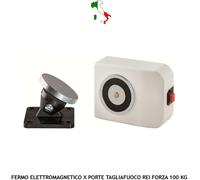 PORTE TAGLIAFUOCO INCENDIO FERMO ELETTROMAGNETE BIANCO TRAZIONE 100 KG ALIM 24 V